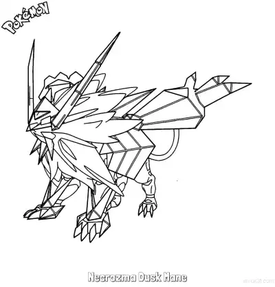 Free printable Necrozma Dusk Mane Coloring Page - Free Printable Pokemon Coloring Sheets coloring page